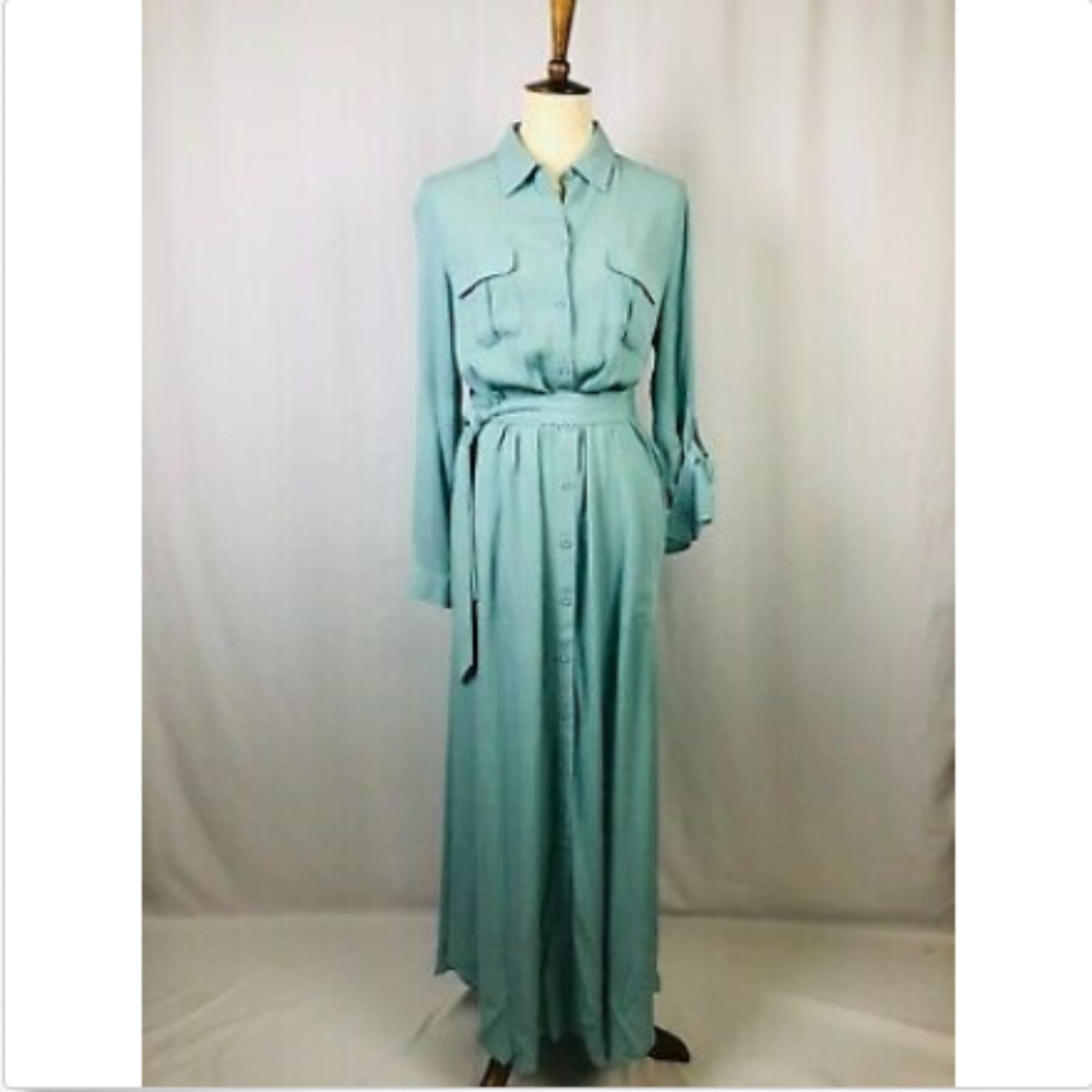 Soft Surroundings Gauze Maxi Dress Aqua 1X